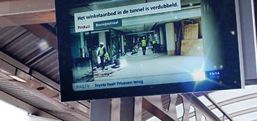 Railtv op een informatie scherm