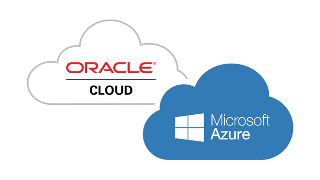 Oracle Cloud en Microsoft Azure logos
