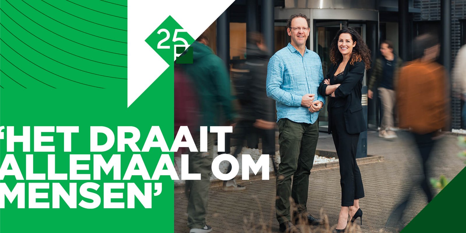 Mannelijke collega met tekst: 