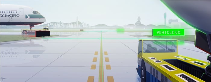 auto met wegmarkering