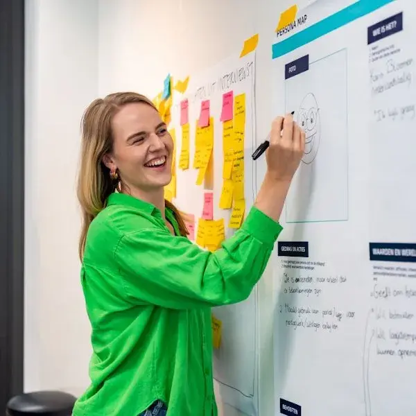 Foto van lachende vrouw